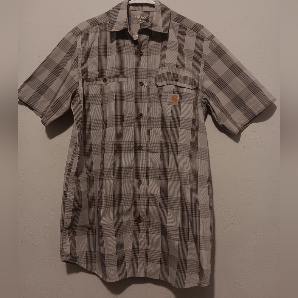 CARHARTT Men's‎ Force Plaid Ridgefield Short Sleeve Shirt SzM Relaxed Fit - Picture 3 of 16